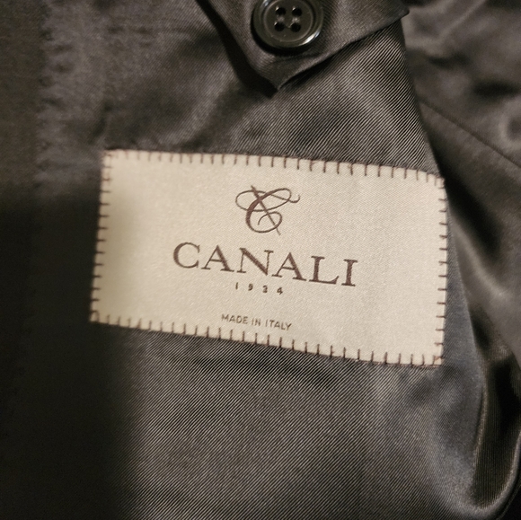 Men Canali Black Wool 54R EU / 44R Suit - Picture 8 of 16